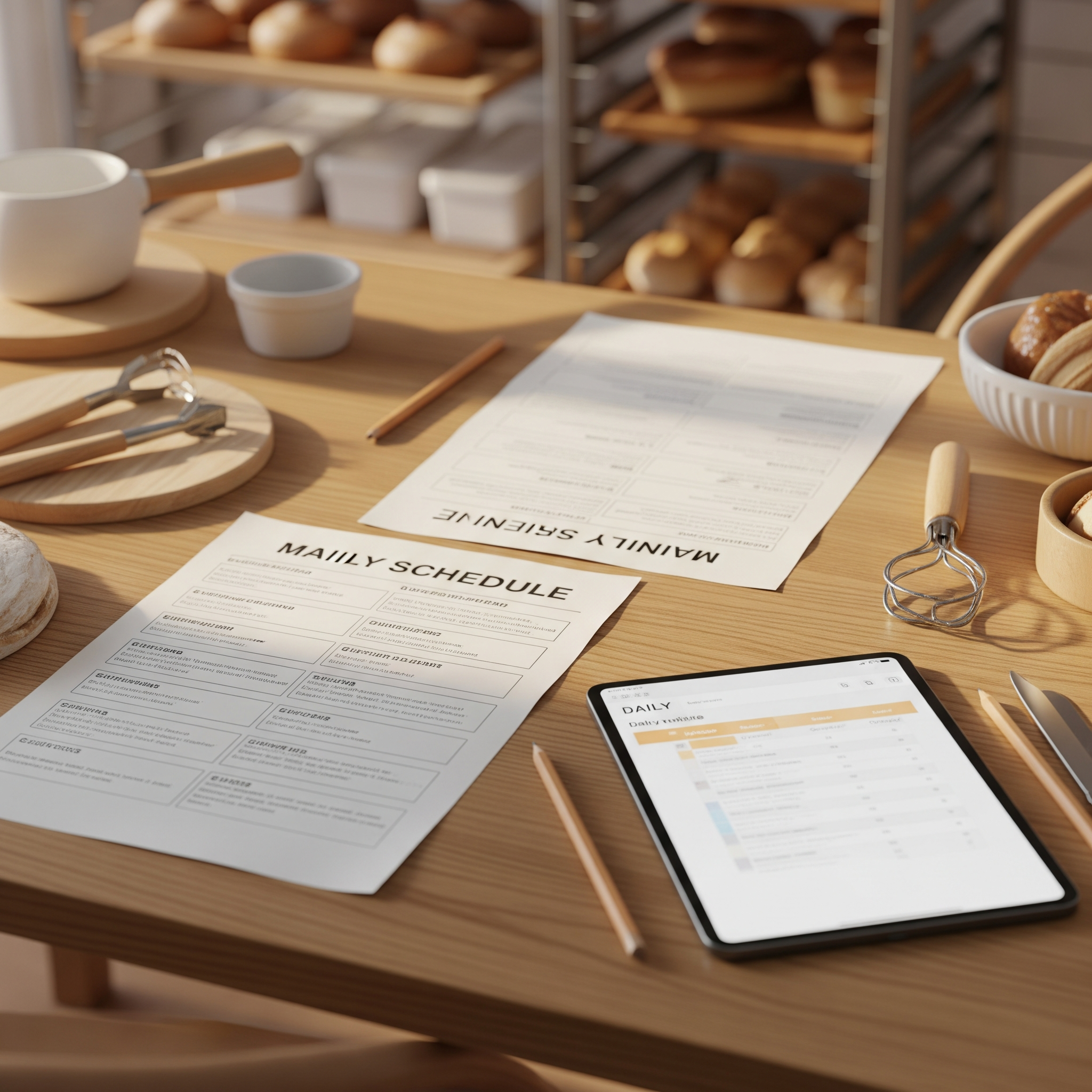 Daily Baking Schedule Sheets